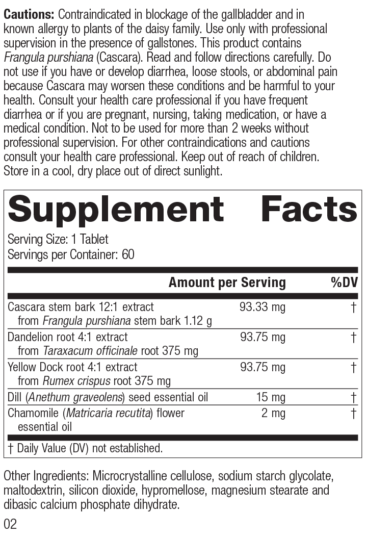 Colax, 60 Tablets Rev 01 Supplement Facts