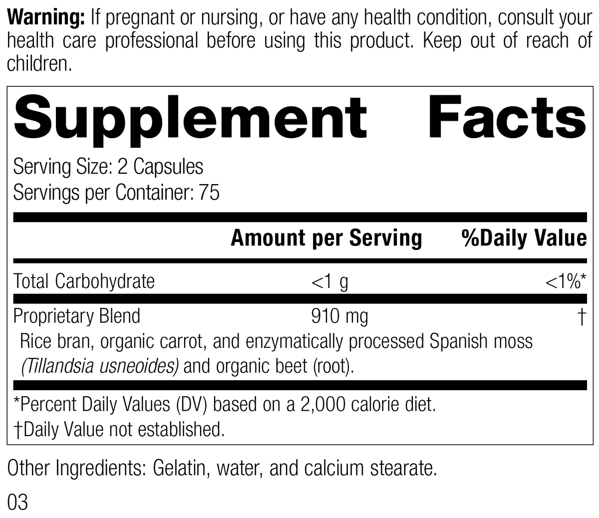 8445 Zymex R02 Supplement Facts