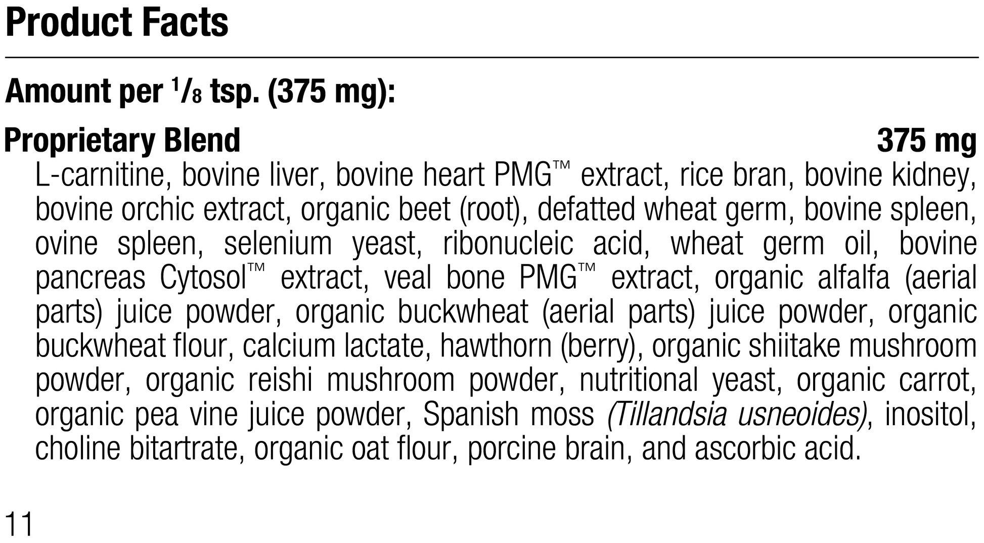 Canine Cardiac Support, 25 g, Rev 10 Supplement Facts